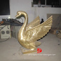 decor metal golden duck statue